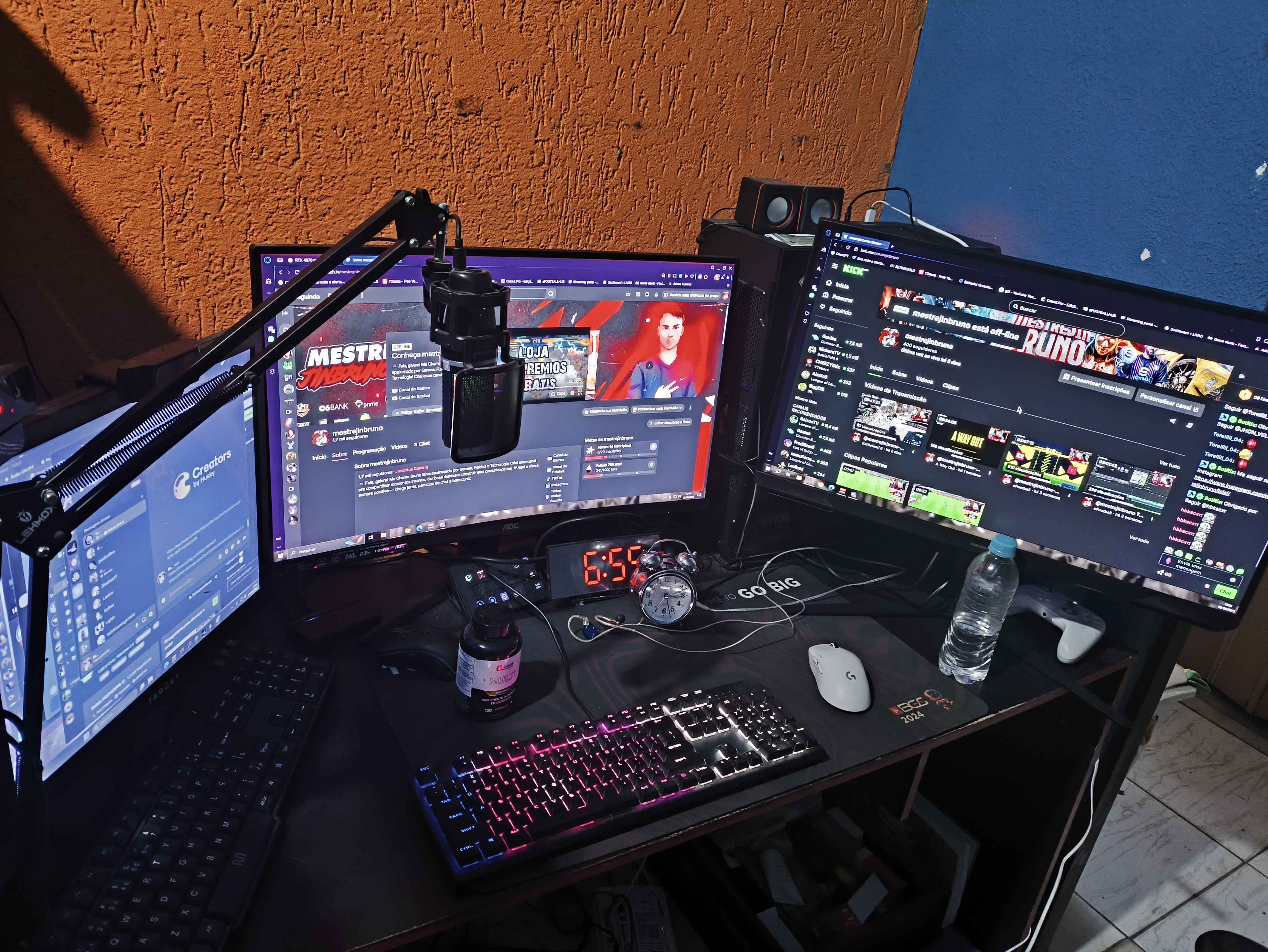 Foto do setup de games